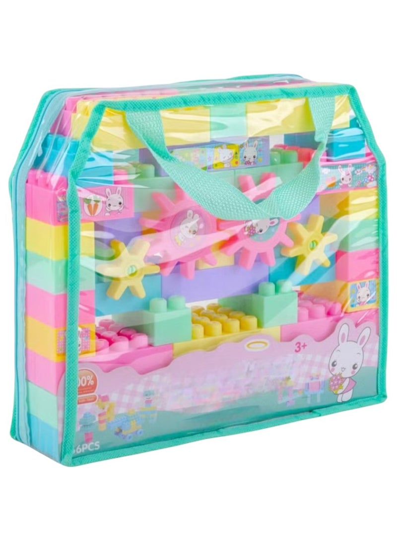 Toy Box Puzzle Building Blocks Set With Tote Bags For Storage Durable And Portable 3+ Years  - Image 2