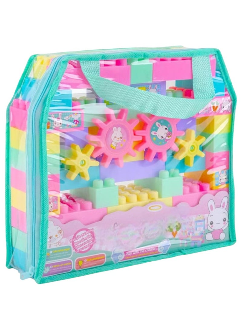 Toy Box Puzzle Building Blocks Set With Tote Bags For Storage Durable And Portable 3+ Years  - Image 3
