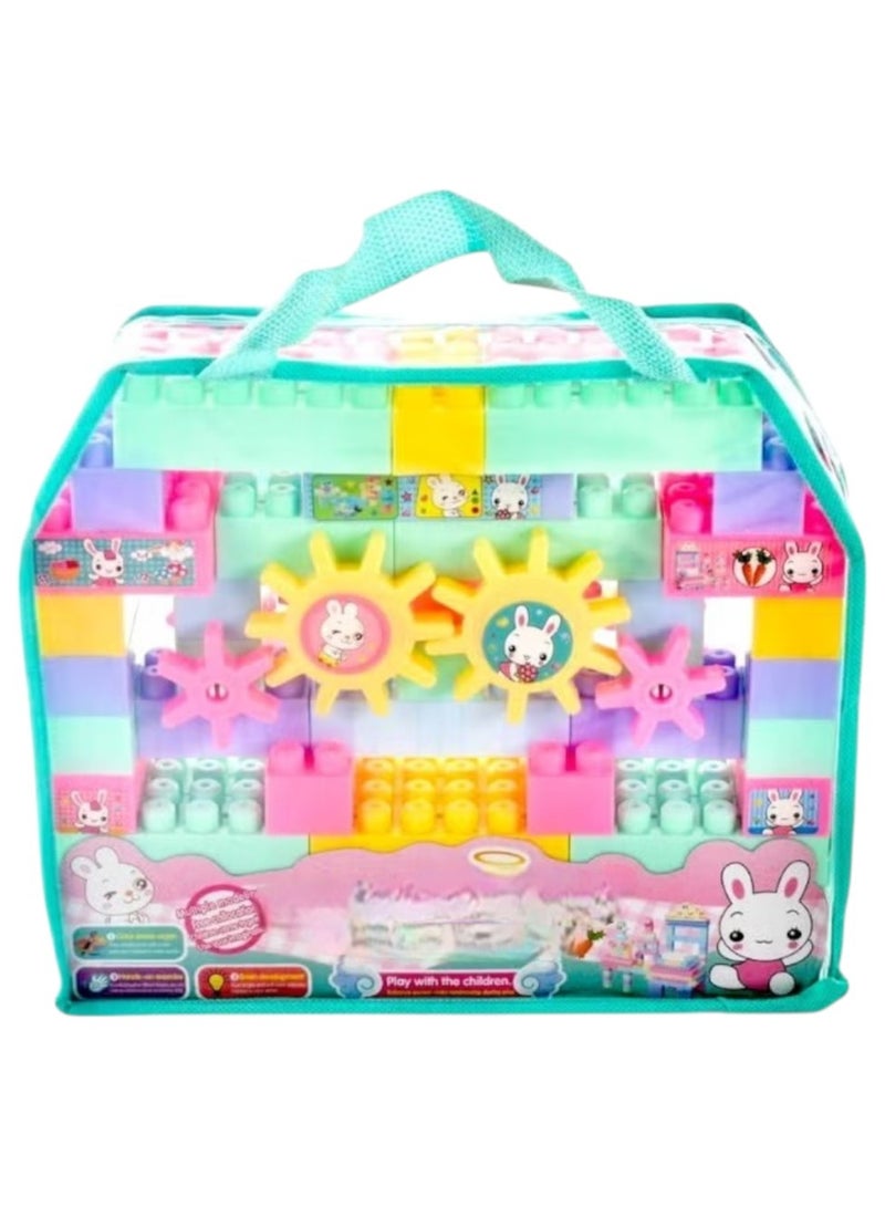 Toy Box Puzzle Building Blocks Set With Tote Bags For Storage Durable And Portable 3+ Years  - Image 4