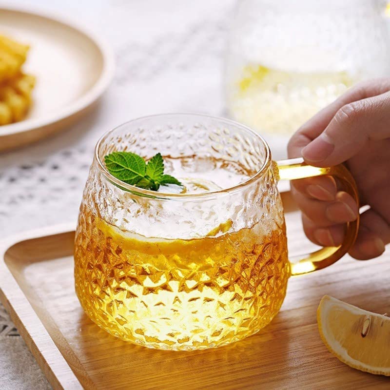 ROY ENTERPRISE Borosilicate Set of 2 Glass Cup Coffee Tea Mug with Golden Handle | Mug for Coffee,Tea,Milk,Green Tea,Herbal Tea,Lemon Tea for Home 410 ML (2) - Image 5