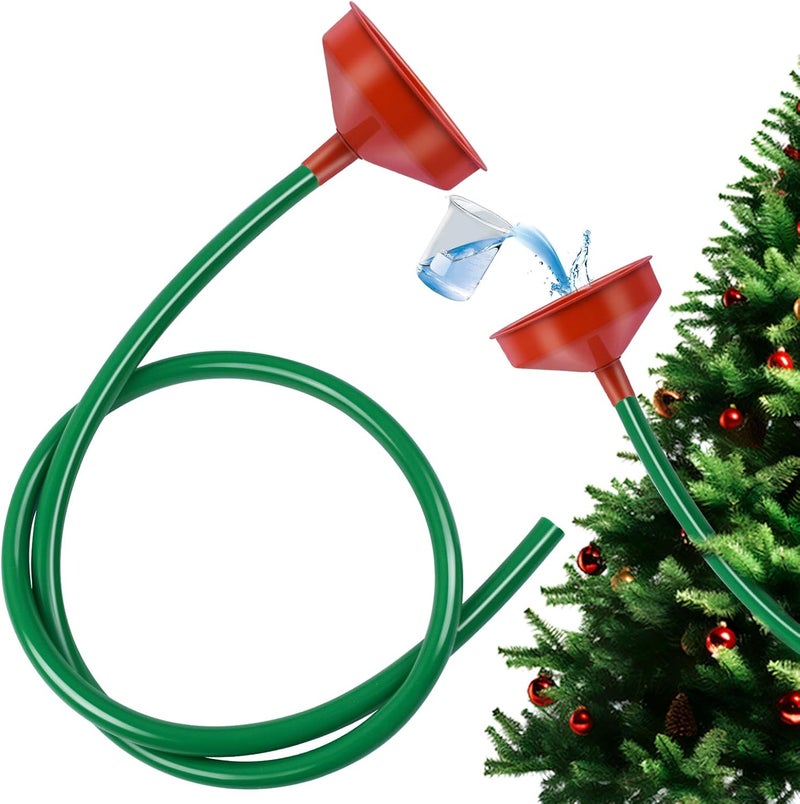 Feoang 1 Set Christmas Tree Watering System, Large 5.5" Dia Christmas Tree Watering Funnel with 5feet Long Hose Xmastree Watering Device Easy Assembly Plant Watering Tool for Indoor Outdoor Xmas Tree - Image 1