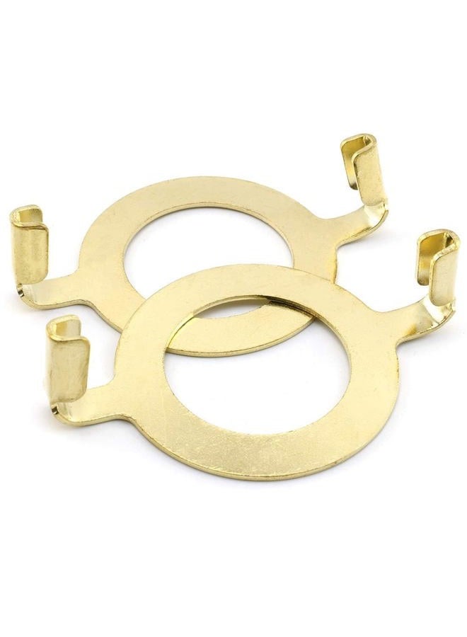 MARRTEUM E26 Lamp Harp Saddle Base Lampshade Holder 1-7/16" (36 mm) Non-slip UNO Collar Adapter for E26 Threaded Base, 2pcs Gold Tone - Image 1