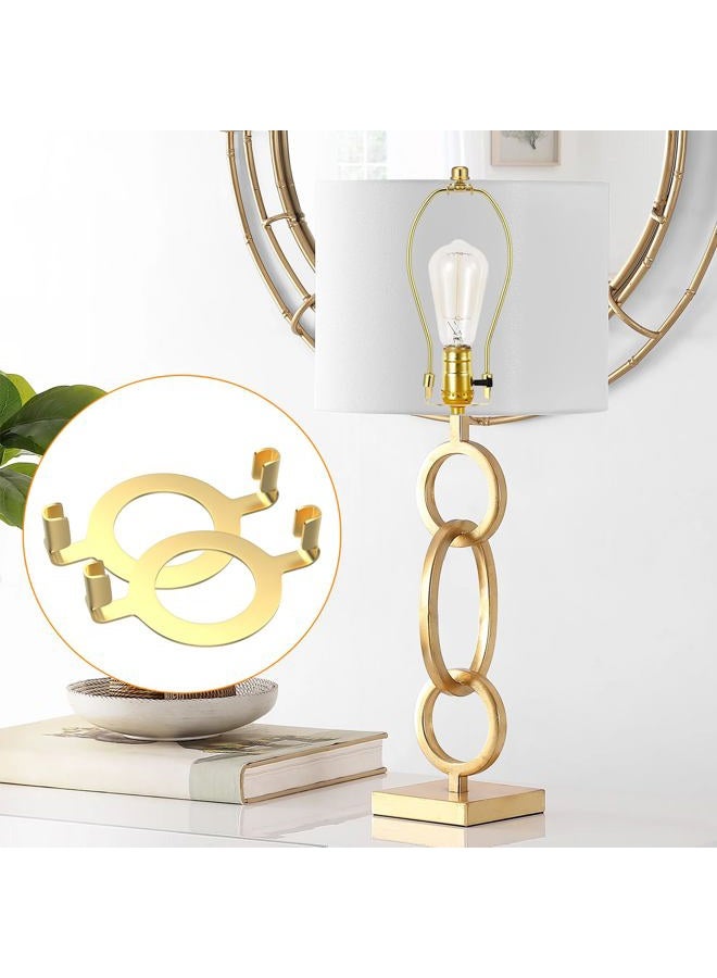 MARRTEUM E26 Lamp Harp Saddle Base Lampshade Holder 1-7/16" (36 mm) Non-slip UNO Collar Adapter for E26 Threaded Base, 2pcs Gold Tone - Image 5
