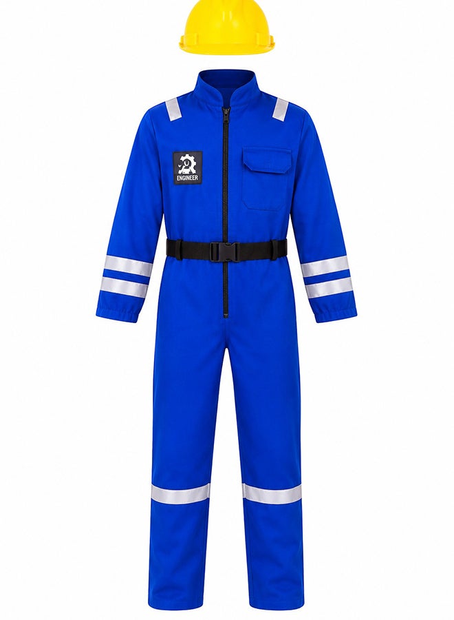 Toy Land Kids Engineer Costume Set with Safety Helmet – Construction Worker Fancy Dress Outfit for Boys & Girls of age 12 to 13 years - Image 1