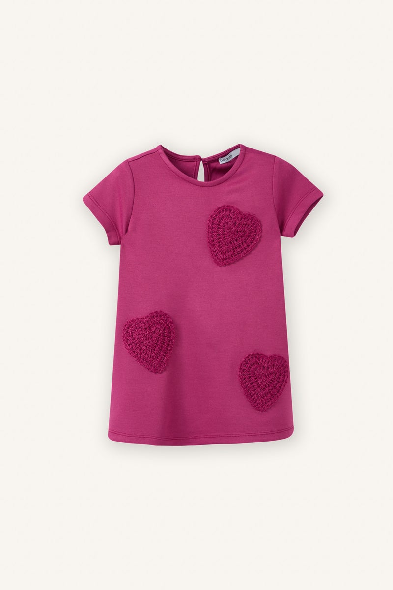 ديفاكتو فستان بيبي بناتي نص كم بياقة مستديرة - Image 1