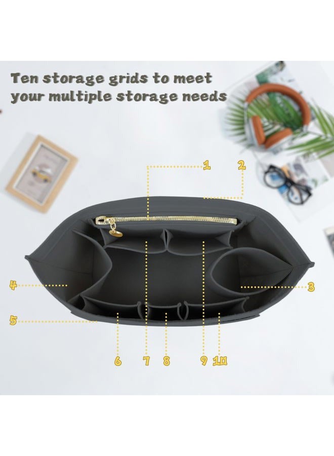 Lckaey Purse Organizer For Longchamp Large Purse For Long Champ Le Pliage Insert organizer1012-25Grey-L - Image 3