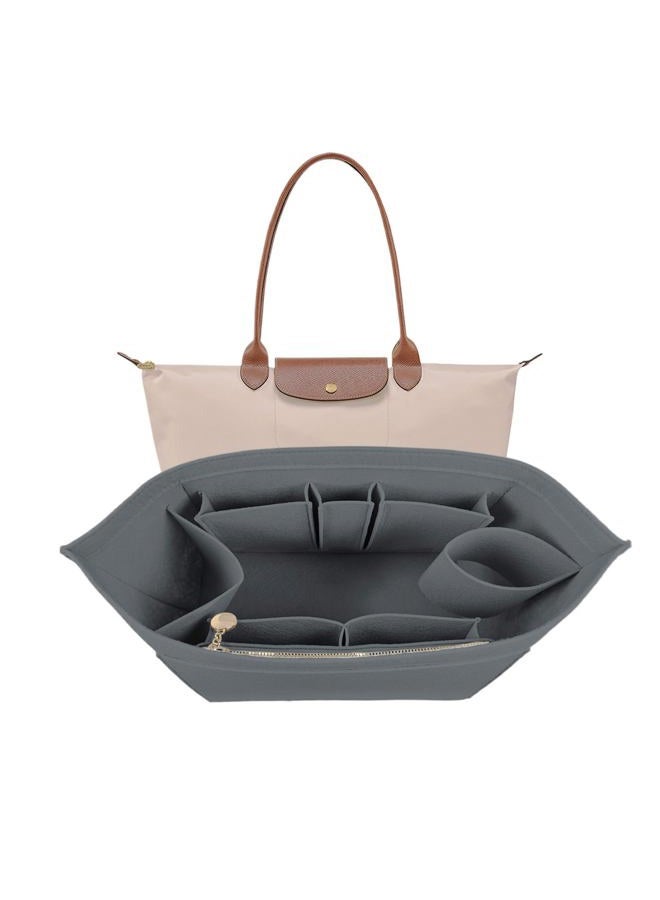 Lckaey Purse Organizer For Longchamp Large Purse For Long Champ Le Pliage Insert organizer1012-25Grey-L - Image 1