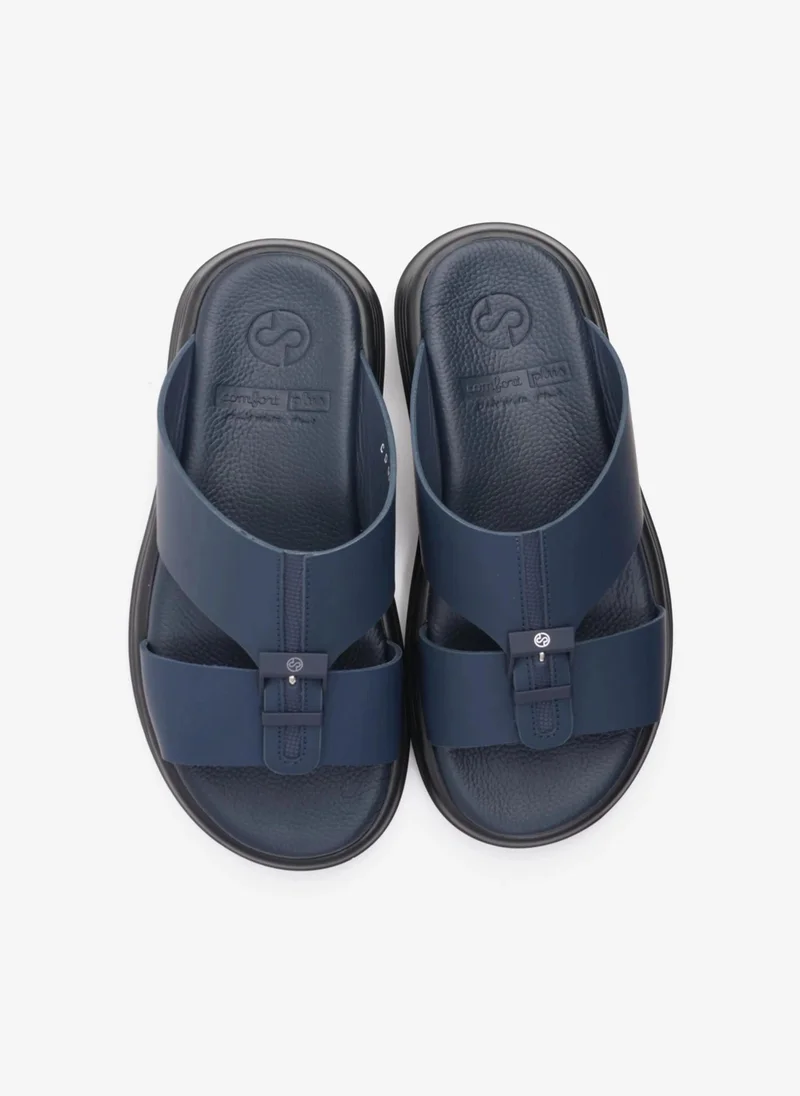 Comfort Plus COMFORT PLUS TIMELESS ZIPPER CLOSURE MEN'S SANDALS NAVY