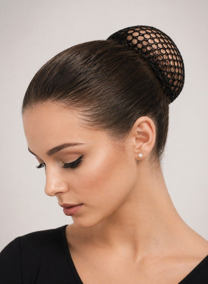 Elastic Hair Net for Buns, Fine Invisible Mesh Snood, Nylon, Universal Size, for Ballet, Food Service, and Professional Use - Image 2