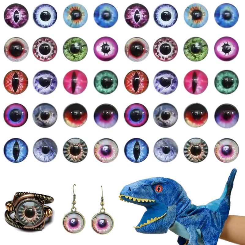 Generic BDSHUNBF 40PCS 25mm Dragon Eyes, Round Glass Dragon Eye, Safety Eyes, Evil Eyes, for Doll Making, Jewelry Bezel Setting, Doll Eyes Crafts Making - Image 1
