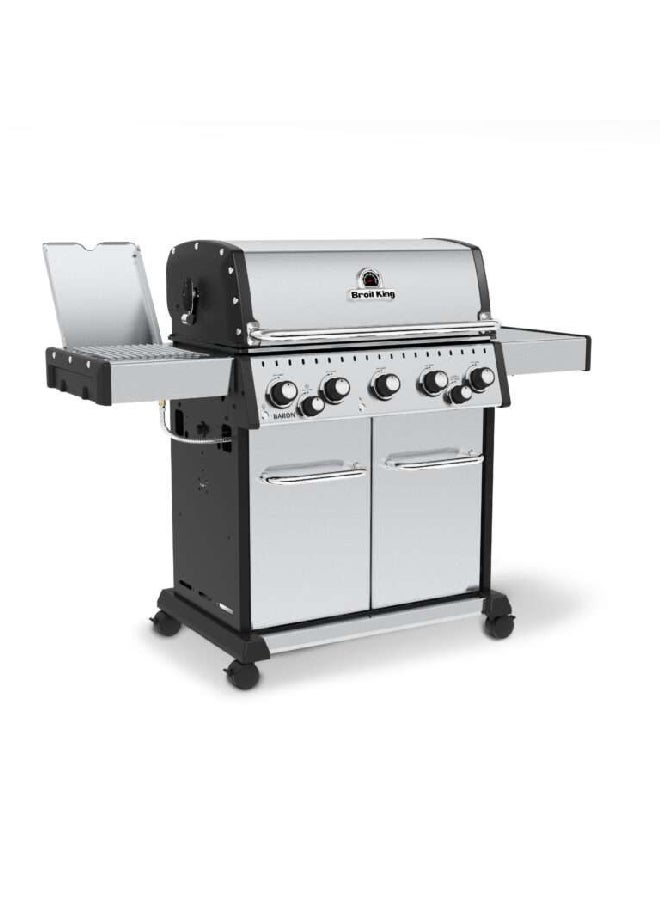Broil King Baron S 590 IR Stainless Steel Gas Grill Silver and Black 63.6 x 98.2 x 60.9 cm 876983  - Image 2