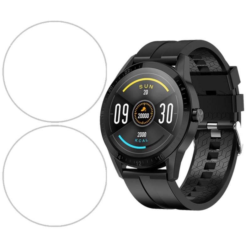 HELLOSCREEN Hydrogel Screen Protector For FIRE BOLTT TALK SMARTWATCH (1.28") - Anti-Scratch, Bubble-free, Edge To Edge Soft TPU Film Screen Guard for FIRE BOLTT TALK (Pack of 2) - Image 1