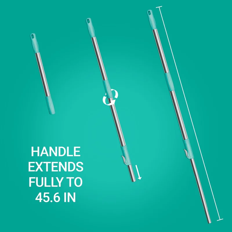 Milton Spotzero by Milton Prime Spin Mop with Big Wheels and Stainless Steel Wringer, Bucket Floor Cleaning and Mopping System,2 Microfiber Refills,Aqua Green Aqua Green