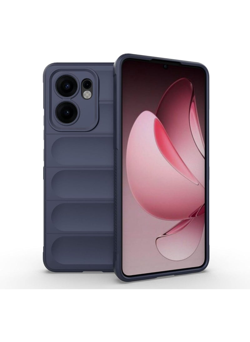Premium Protection Back Silicone Case Compatible with Oppo Reno 13F Magic Shield Shockproof Case with Camera Protection (Blue)
