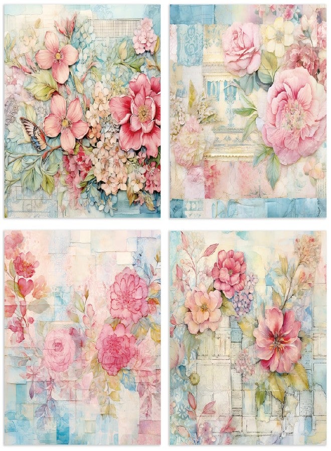 YASMEN 24 Sheets Scrapbook Paper Pads, 6X6 Single-Sided Cardstock Paper, Decorative Craft Paper, Flowers Pattern Paper Pack, DIY Decopodge Papers, Journal Scrapbooking Supplies, Card Making Supplies - Image 3
