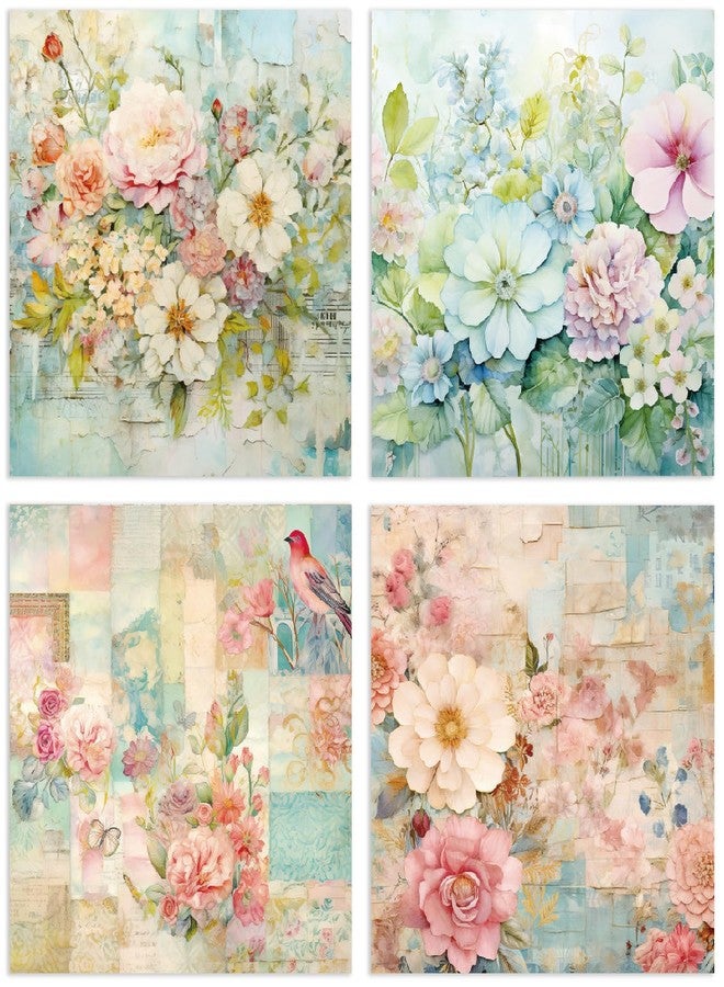 YASMEN 24 Sheets Scrapbook Paper Pads, 6X6 Single-Sided Cardstock Paper, Decorative Craft Paper, Flowers Pattern Paper Pack, DIY Decopodge Papers, Journal Scrapbooking Supplies, Card Making Supplies - Image 4