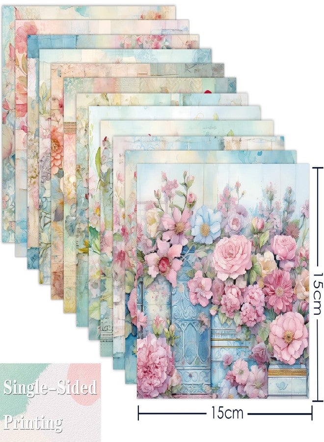 YASMEN 24 Sheets Scrapbook Paper Pads, 6X6 Single-Sided Cardstock Paper, Decorative Craft Paper, Flowers Pattern Paper Pack, DIY Decopodge Papers, Journal Scrapbooking Supplies, Card Making Supplies - Image 5