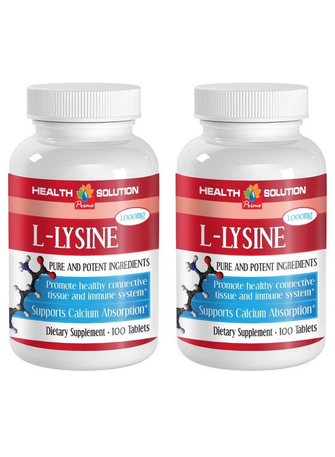 Health Solution Prime Lysine Capsules L Lysine 1000Mg Improve Immunity Lysine Supplement Organic L Lysine Powder For Humans Designs For Sport Supplements Energy Pills No Caffeine Focus Energy Pills 2 Bot 200 Tabs - Image 1