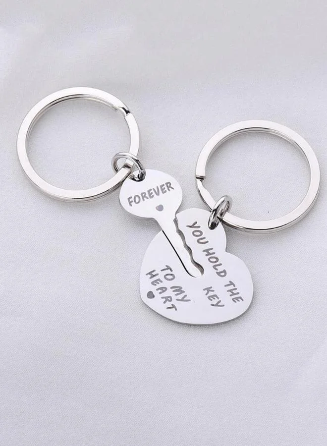 Take Two Forever Key to My Heart Couple Keychain