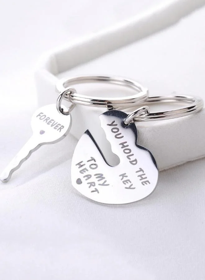 Take Two Forever Key to My Heart Couple Keychain