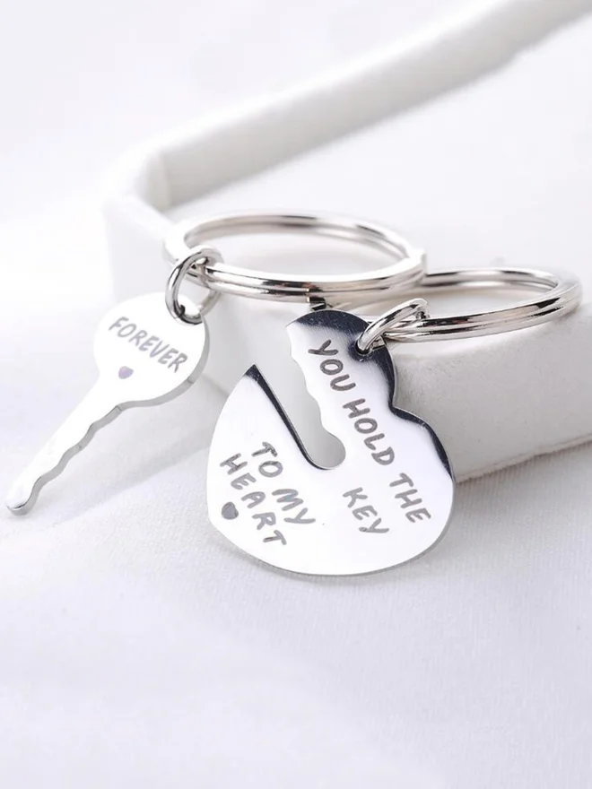 ستايلي ميدالية مفاتيح للثنائي مفتاح قلبي للأبد