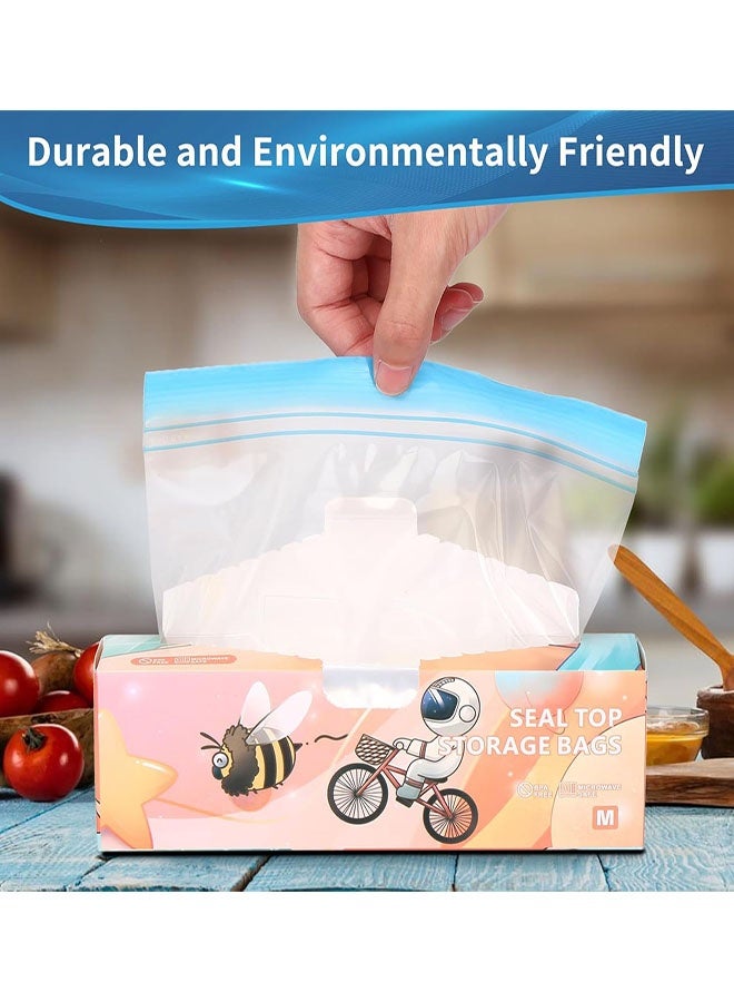 Freezer Bags, 70 Pcs Reusable Zip Lock Sandwich Bags, 3 Sizes Ziplock Food Storage Bags for Fruits, Meat, Grains, Vegetables, Candies - Image 3