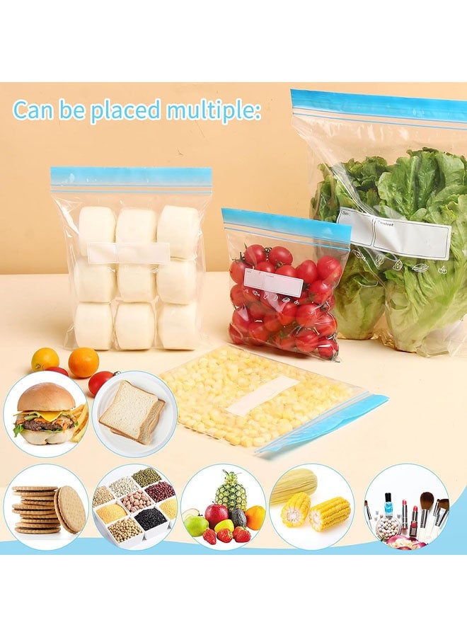 Freezer Bags, 70 Pcs Reusable Zip Lock Sandwich Bags, 3 Sizes Ziplock Food Storage Bags for Fruits, Meat, Grains, Vegetables, Candies - Image 5
