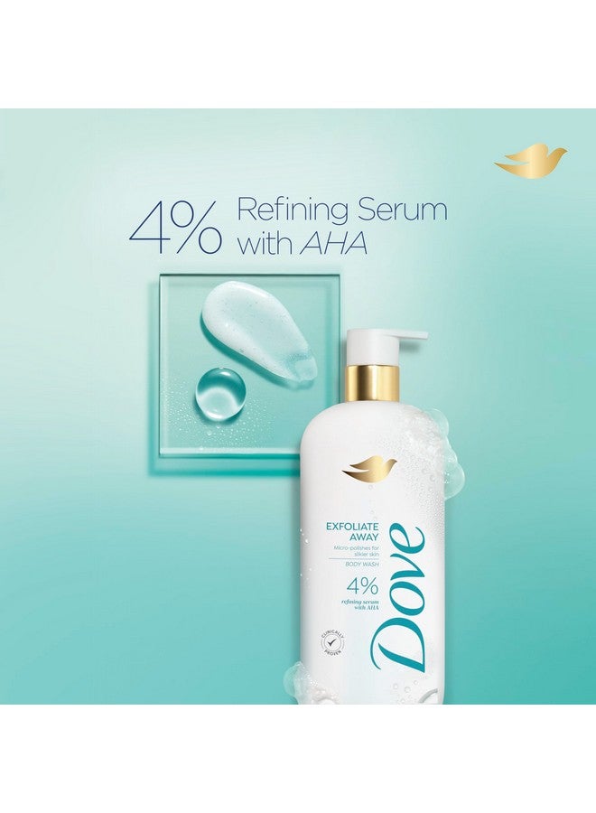 Dove Body Wash Exfoliate Away Micro-polishes for silkier skin 4% refining serum with AHA 18.5 oz - Image 4