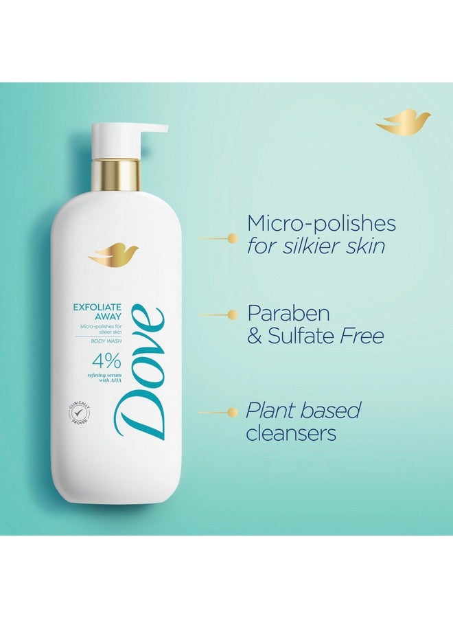 Dove Body Wash Exfoliate Away Micro-polishes for silkier skin 4% refining serum with AHA 18.5 oz - Image 2