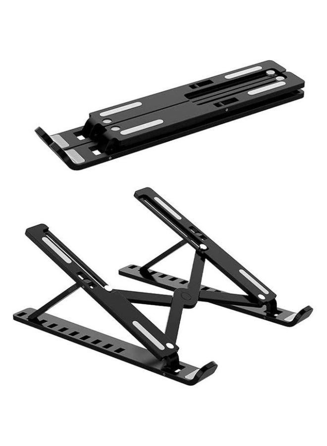 حامل كمبيوتر محمول قابل للطي معدن باللون الاسود - Image 2