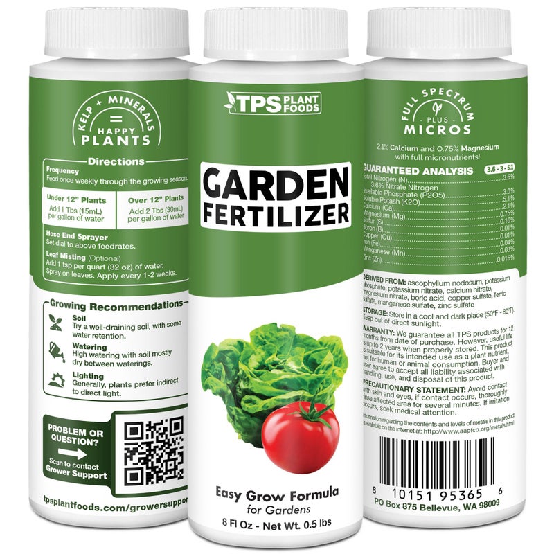 TPS NUTRIENTS Garden Fertilizer, Complete Liquid Garden Plant Food for Edible Plants, 32 oz (1 Quart) - Image 5