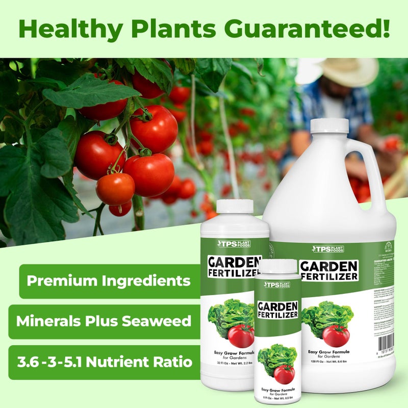 TPS NUTRIENTS Garden Fertilizer, Complete Liquid Garden Plant Food for Edible Plants, 32 oz (1 Quart) - Image 2