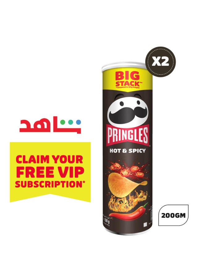 Pringles Hot & Spicy Chips 2 x 200g - Image 2
