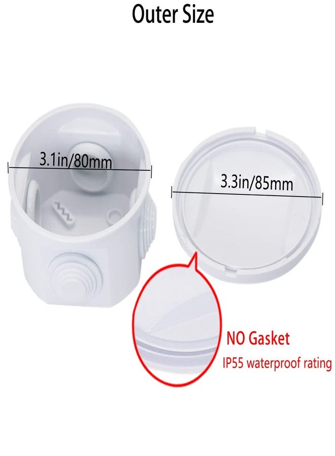 Zulkit Junction Box ABS Plastic Dustproof Waterproof IP55 Universal Electrical Boxes Project Enclosure White D3.1" x H2" - Image 3
