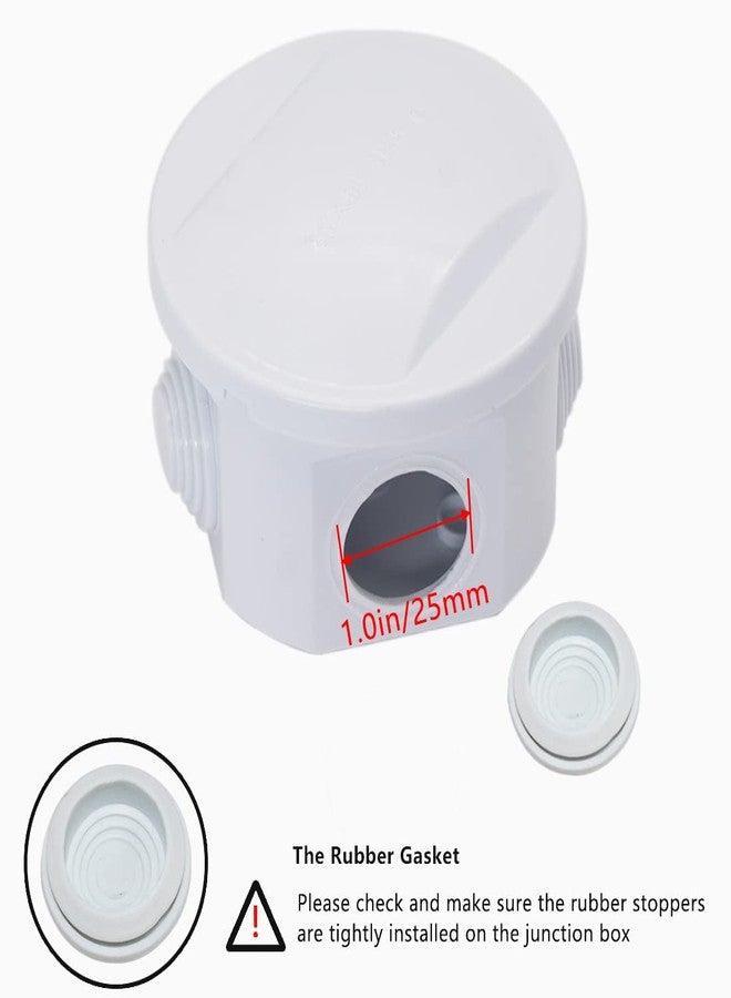 Zulkit Junction Box ABS Plastic Dustproof Waterproof IP55 Universal Electrical Boxes Project Enclosure White D3.1" x H2" - Image 5