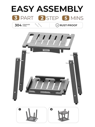 ONSGLM Shower Bench Seat, Non-Slip Shower Benches for Inside Shower to Sit on, HDPE Waterproof Shower Stool for Shaving Legs, Shower Chair with Adjustable Feet for Bathroom, Indoor/Outdoor Use, Grey - Image 5