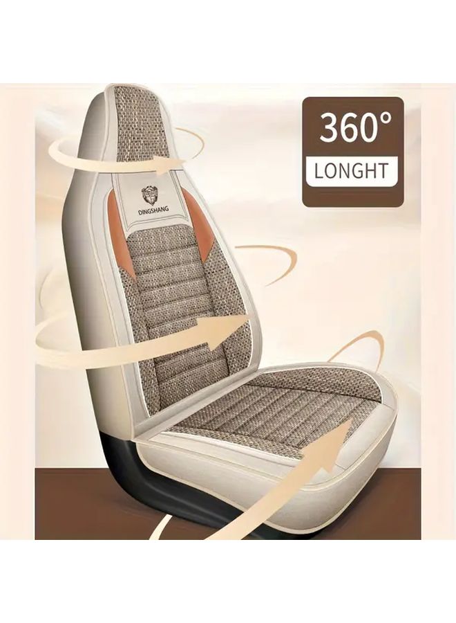 Grey Linen Car Front Seat Covers Breathable Comfortable Cool Durable Scratch Resistant Easy To Maintain For All Seasons - Image 4