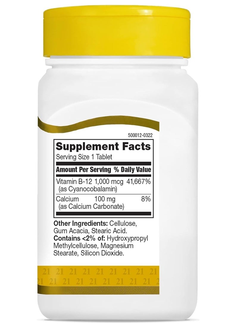 21st CENTURY Original Prolonged Release B-12 1000 mcg Vitamin Supplement - 110 Tablets  - Image 5
