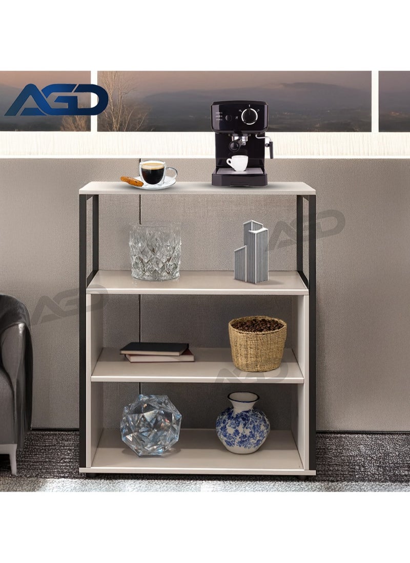 AGD Console Entry Table, Coffee Corner Table, 4-Shelf Side Table Meets All Your Needs 70*40*88 cm - White/Black  - Image 2