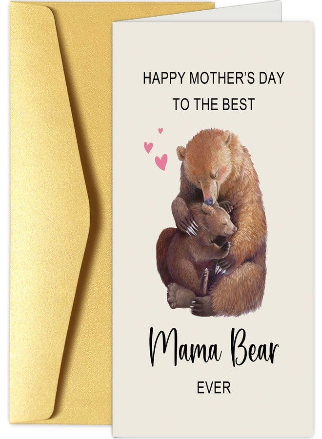 Chenive Mama Bear Mother's Day Card from Daughter Son, Cute Bear Mom and Baby Hug Mother's Day Card, Mothers Day Card Gift for Mom Mommy, The Best Mama Bear Ever - Image 1
