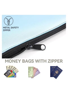 KASTWAVE Money Coin Checks Bag Pouch Organizer Receipt Holder Utility Wallet, Money Bag for Cash, Heavy Duty Leatherette Security Zipper Wallet with Zipper Clear Window, 4 Pcs  - Image 3