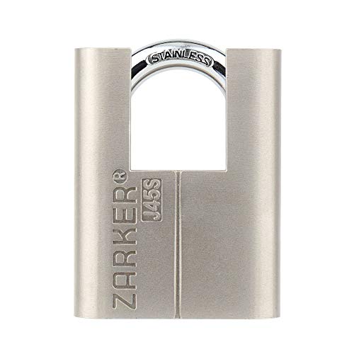 Zarker J45S keyed Padlock, Heavy Duty Stainless Steel Shackle Lock, 3 Keys, Waterproof and Rustproof Storage, Warehouses, Garage, Outdoors, 1-Pack - Image 3
