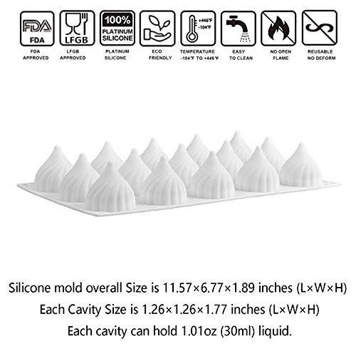 OCPO KITCHEN Russian Tale Silicone Mold for Baking Mousse Cake, Candy, Pastry, Chocolate, Cupcake, Jelly, Pudding, Cake Decoration Mold, 3D Russian Tale Shape (15-Cavity) - Image 2