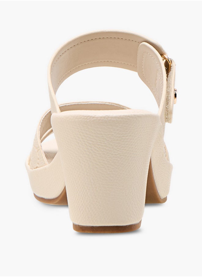 Le Confort Textured Slip-On Sandals with Block Heels  - Image 5