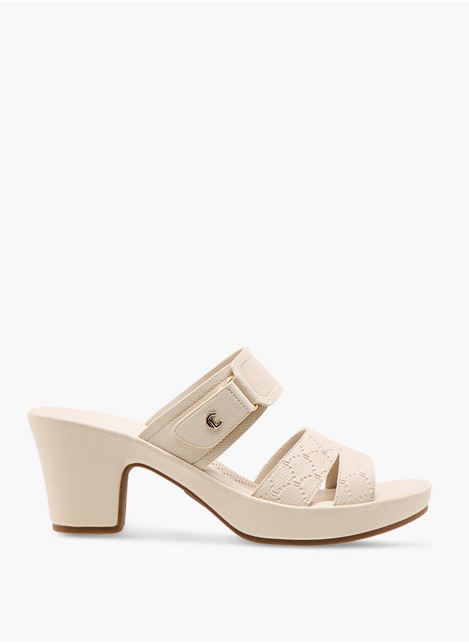 Le Confort Textured Slip-On Sandals with Block Heels  - Image 3