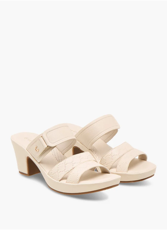 Le Confort Textured Slip-On Sandals with Block Heels