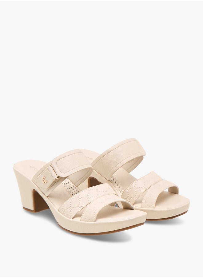 Le Confort Textured Slip-On Sandals with Block Heels  - Image 1