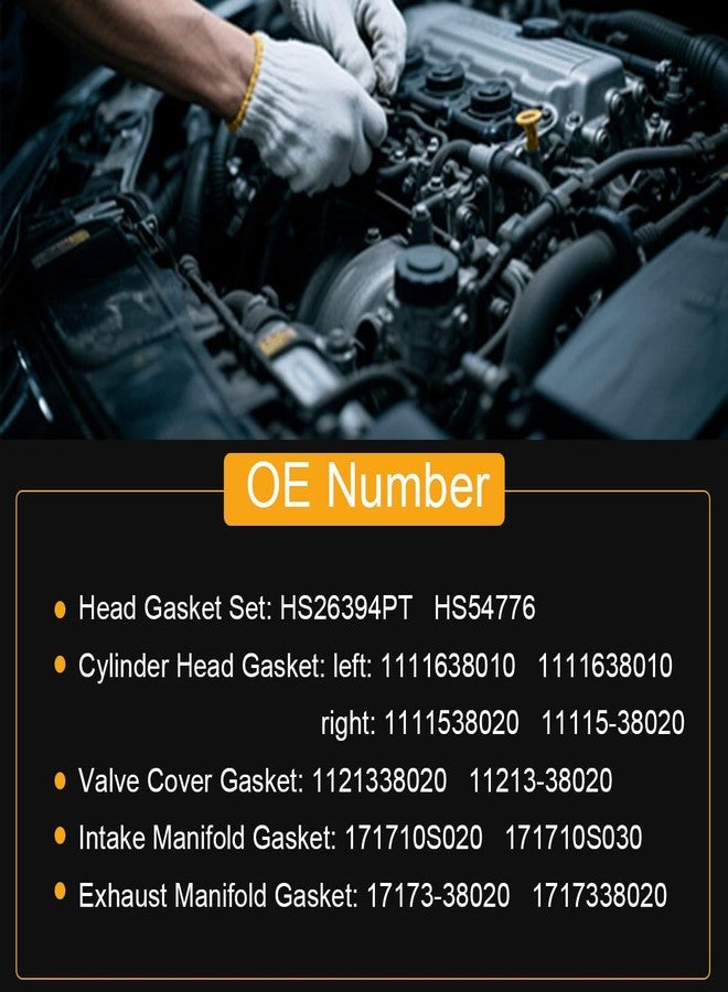 AUCERAMIC Cylinder Head Gasket Set Fit 08-16 for Toyota Land Cruiser Sequoia 5.7L,10-17 for Lexus GX460 4.6L - Image 2