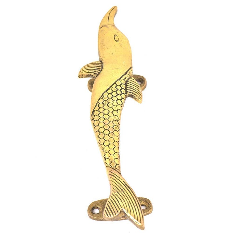 Indian-Shelf IndianShelf 1 Pack Fish Beautifully Gold Brass Kitchen Cabinet Handles for Door Drawer Dressers Cupboard Premium  - Image 1