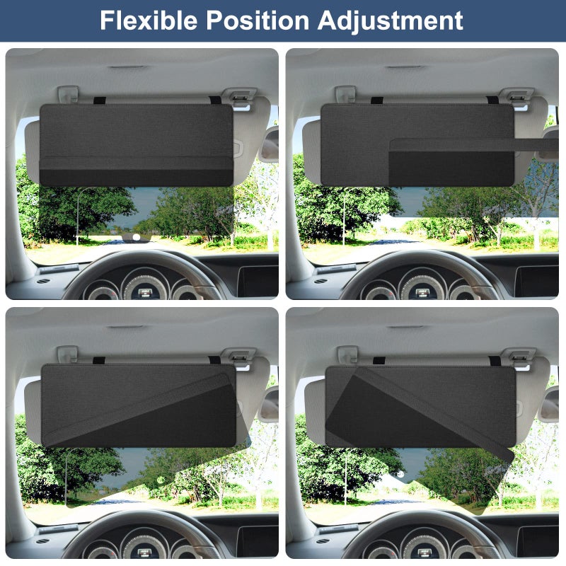 NAZZO Sun Visor Extender for Car, Sun Blocker with PC Sunshade Lens, Magnetic Mounting Adjustable Position, Protect from Glare, UV Rays, Snow Blindness for Safe Driving, Universal for Car, SUV (Black) - Image 2